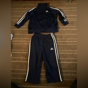Adidas Navy Blue Tracksuit with White Stripes